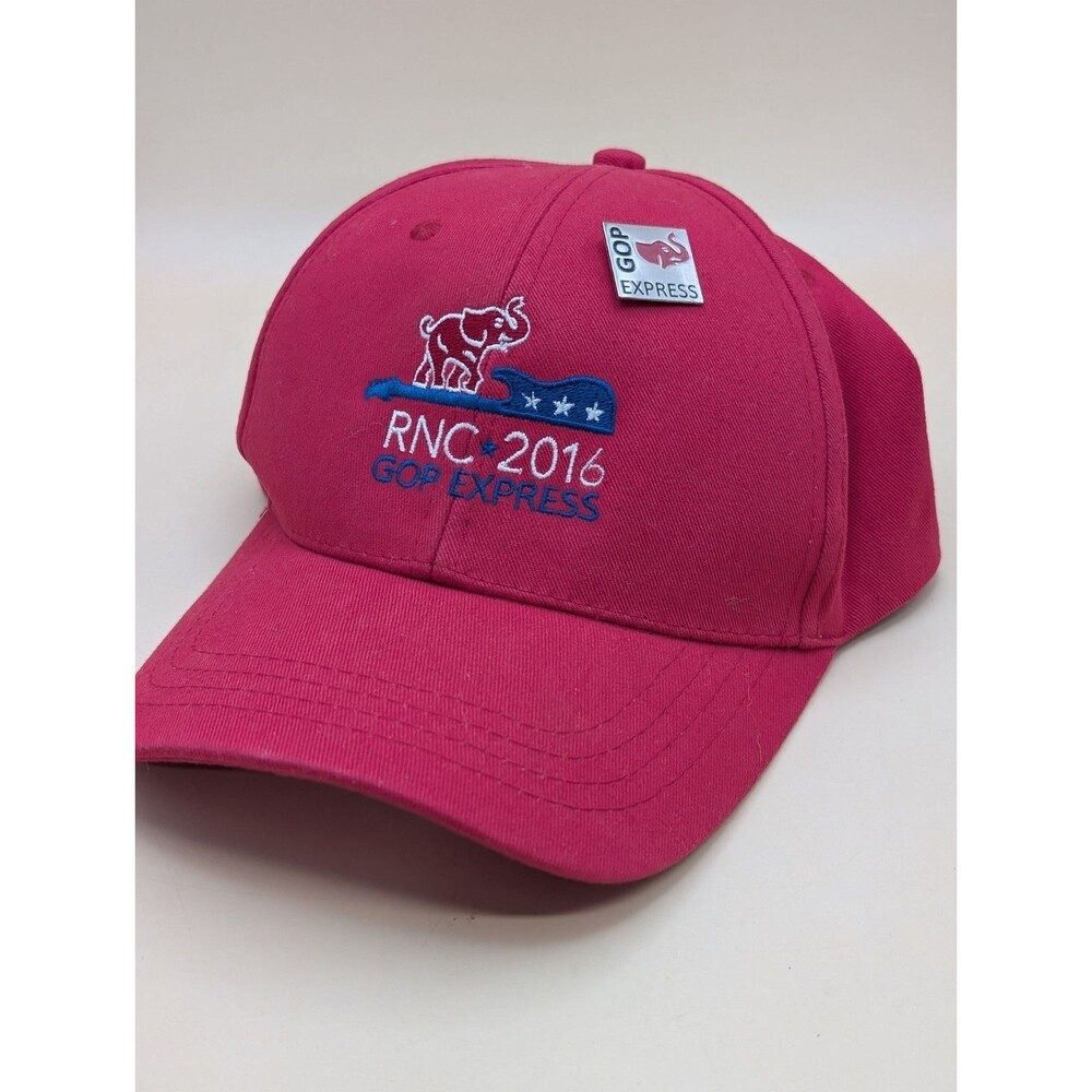Rnc 2016 Gop Express Red Hat With Pin Red White Blue Baseball Hat Adjustable